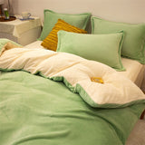Winter Warm Duvet Cover Queen Size Bed Coral Fleece Quilt Cover King Size Bed Flannel Comforter Case Flannel Blanket Bedding