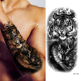 New Waterproof Temporary Tattoo Sticker Lion King Tiger Wolf Forest Mechanical Wild Boat Men Body Art Arm Fake Tatoo Women