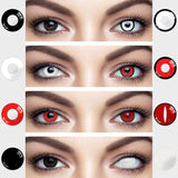 2pcs Halloween Colorful Contact Lenses Anime Cosplay Eye Lenses multicolored lenses Lenses White Black Red Lenses