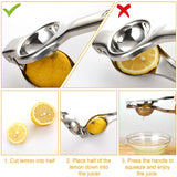 Stainless Steel Lemon Squeezer Hand Manual Juicer Kitchen Tools for Lime Lemon Orange Fruits Juicer Lemon Press Citrus Squeezer