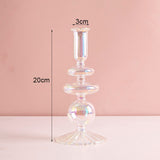 Luxury Iridescent Candle Holders Decor for Table Nordic Rainbow Vase Flower Home Decoration Glass Candlestick Wedding Centerpiec