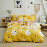 Lovely Cartoon King Size Duvet Cover Set 220x240 Skin Friendly Double Bed Quilt Cover Blanket Comforter Cover and Pillowcase