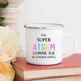 Print Mugs Creative Coffee Cups Drinks Water Milk Cup Enamel Mug School Home Handle Drinkware Gifts