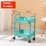 4 3-Tier Plastic Rolling Utility Cart Multi-Functional Storage Trolley for Bedroom Kitchen Movable Storage Organizer with Wheels