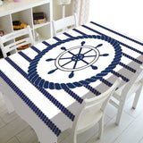 Nordic Literary Plaid Tablecloth Blue Sailor Printing Restaurant Table Table Cover Coffee Wedding Decoration