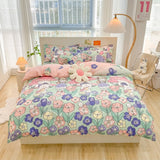 Quilt Cover Set With Bed Linens Single/Queen/King Size colcha de cama casal Solid Color Comforter Bedding Set For Double Bed