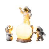 Astronaut Ornament Yellow Moon Ambient Light Office Wine Cooler Decorations Modern Astronaut Desktop Ornaments Modeling