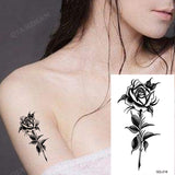 Waterproof Temporary Tattoo Stickers Butterfly Snake Rose Flower Gun Dark Flash Small Women Body Art Wrist Neck Fake Tattoos Men