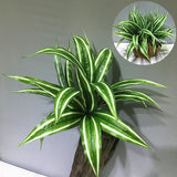 35CM 3 Fork Artificial Desktop Fake Plants Green Plastic Palm Tree Bunch Flower Material Office Living Room Christmas Home Decor