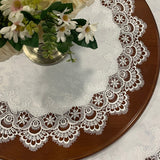 Round Tablecloth Table Cover European Luxury Lace Dust Cover Dining Table Mat Retro High Grade White Restaurant Table Cloth