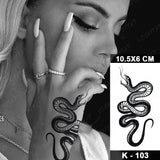 Waterproof Temporary Tattoo Sticker Black Dragon Snake Totem Peony Rose Flower Flash Tatto Women Men Arm Body Art Fake Tattoos