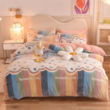 Winter Duvet Cover Thick Fleece Warm Flannel Coral Double Sided Velvet Bedding Single Double Queen King Size Quilt Cover