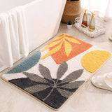 Leaves Microfiber Polyester Bath Mat Non-Slip Shower Accent Rug for Master Guest and Kids' Bathroom Entryway Home Decor