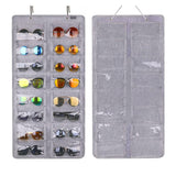 16 Slots Felt Eyeglasses Stand Holder For Sunglasses Glasses Storage Display Hanging Bag Wall Pocket Storage Box Organizer Bags