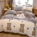 1pc Winter Warm Duvet Cover Flower Bed Covers Double Size Flannel Fleece Comforter Cover 220x240(without pillowcase)
