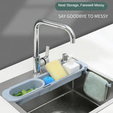 Adjustable Length Kitchen Sink Drain Basket Dish Drainer for Soap Towel Rack Supply Kitchen Accessories Shelf Storage Rack