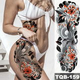 Large Full Arm Sleeve Tattoo Japanese Traditional Samurai Waterproof Temporary Tatoo Sticker Totem Men Women Phoenix Fake Tatto