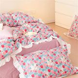 Korean Princess Style Lotus Leaf Lace Pillowcase 100% Cotton Plant Floral Cushion Cover Bed Head Pillow Cover Home Deco