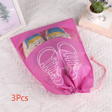 3Pcs Portable Shoes Storage Bag Travel Waterproof Drawstring Pocket Shoes Storage Bag  Closet Organizer Clothing Classified Bag