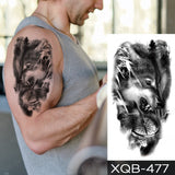 Waterproof Temporary Tattoo Sticker Lion Family Flash Tatto Tiger Wolf Moon Crown Flower Body Art Arm Fake Tatoo Men Women