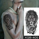 Waterproof Temporary Tattoo Sticker Lion Family Flash Tatto Tiger Wolf Moon Crown Flower Body Art Arm Fake Tatoo Men Women