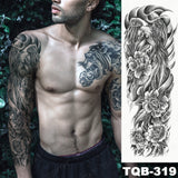 Large Full Arm Sleeve Tattoo Japanese Traditional Samurai Waterproof Temporary Tatoo Sticker Totem Men Women Phoenix Fake Tatto