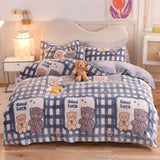 Winter Duvet Cover Thick Fleece Warm Flannel Coral Double Sided Velvet Bedding Single Double Queen King Size Quilt Cover
