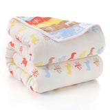 Summer bedspread 6 layer muslin towel cotton quilt children's baby plaid cool blanket air conditioning thin comforter 90