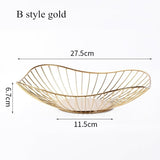 Metal Fruit Basket Morden Wire Snack Bread Vegetable Storage Bowls Kitchen Eggs Dessert Holder Nordic Organizer Cake Stand