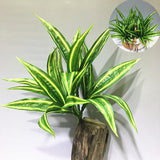 35CM 3 Fork Artificial Desktop Fake Plants Green Plastic Palm Tree Bunch Flower Material Office Living Room Christmas Home Decor