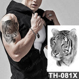 Waterproof Temporary Tattoo Sticker Lion Family Flash Tatto Tiger Wolf Moon Crown Flower Body Art Arm Fake Tatoo Men Women
