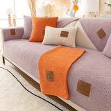 Winter Wool Fleece Sofa Cover Plush Cushions Thicken Warm Non-Slip Sofa Cover Solid Color Living Room Sofa Protection Cover