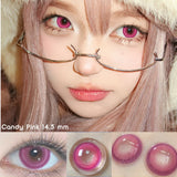 1 Pair Cosmetic Color Lens Korea Cosplay Big Eyes Contact Lens Diameter Large Pink Lens