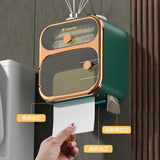 Toilet Tissue Box, Wall Mounted Waterproof Toilet Paper Box Punching Free Suction Paper Box Toilet Paper Roll Paper Storage Rack