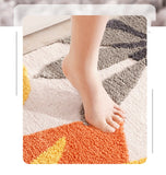 Leaves Microfiber Polyester Bath Mat Non-Slip Shower Accent Rug for Master Guest and Kids' Bathroom Entryway Home Decor