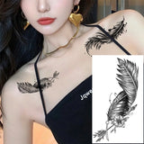 Waterproof Temporary Tattoo Stickers Butterfly Snake Rose Flower Gun Dark Flash Small Women Body Art Wrist Neck Fake Tattoos Men