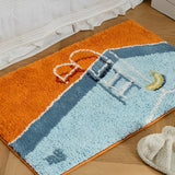 Swimming Pool Pattern Door Mat Soft Tufted Bedroom Bedside Carpet Home Decoration Area Rug Korean Style Cartoon Kitchen Bath Mat