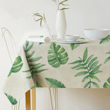 Tropical Plants Printed Waterproof Tablecloth Home Decor Table Cover Plant Pattern Nappe De Table  Rectangular Mantel