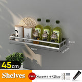 Spice Rack Wall Mount Kitchen Spice Organizer Storage Shelf Punch-Free Shelves Holder for Kitchen Wall Bathroom Household Items