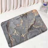 Black Marble Bath Mats Sets Gold Grey Lines Creative Abstract Geometric Art Home Bathroom Decor Rugs Anti-Slip Toilet Lid Cover