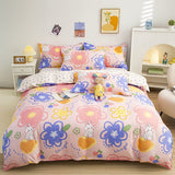 Lovely Cartoon King Size Duvet Cover Set 220x240 Skin Friendly Double Bed Quilt Cover Blanket Comforter Cover and Pillowcase