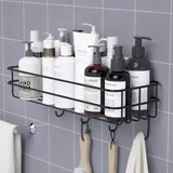 Japanese-style wrought iron bathroom shelf wall-mounted shower gel storage rack toilet free punch toiletry stand