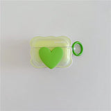 3D Cute Heart Earphone Case For Apple Airpods 1 2 Pro Cover Fashion Headphones Cases For Airpods 3 Charging Box With Keyring