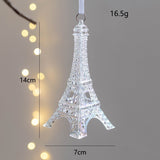 Christmas Decoration Acrylic Crystal Carriage Bells Elk Butterfly Christmas Tree Ornaments for Ice Xmas Party Decor Velas