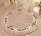 Flower Doormat Soft Plush Round Rotating new Chair Floor Mat Modern Bathroom Carpet Children Play Rugs