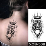 Waterproof Temporary Tattoo Sticker Lion Family Flash Tatto Tiger Wolf Moon Crown Flower Body Art Arm Fake Tatoo Men Women