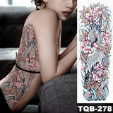 Large Full Arm Sleeve Tattoo Japanese Traditional Samurai Waterproof Temporary Tatoo Sticker Totem Men Women Phoenix Fake Tatto