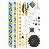 1PC Summer Style Men Women Body Art Gold Metallic Tattoo Sticker  Chain Bracelet Fake Jewelry Waterproof Temporary Tattoo