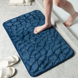 Cobblestone Embossed Absorbent Bath Mat Thicken Non-slip Mat Damp-proof Soft Foot Pad Shower Room Doormat  Memory Foam Pad