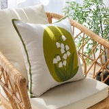 Retro Tulips Orchid flower Embroidered Pillowcase Cushion Cover Morden Casual Cotton Case Sofa Bedroom Decro 45x45cm